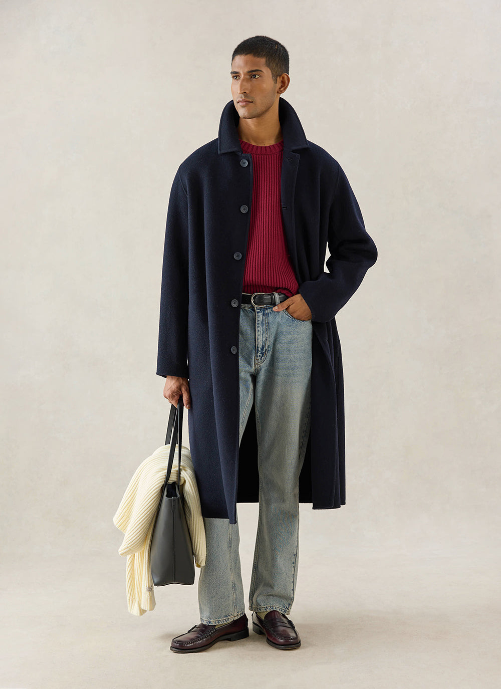 Men's Wool Overcoat - Minnesota - Navy Blue