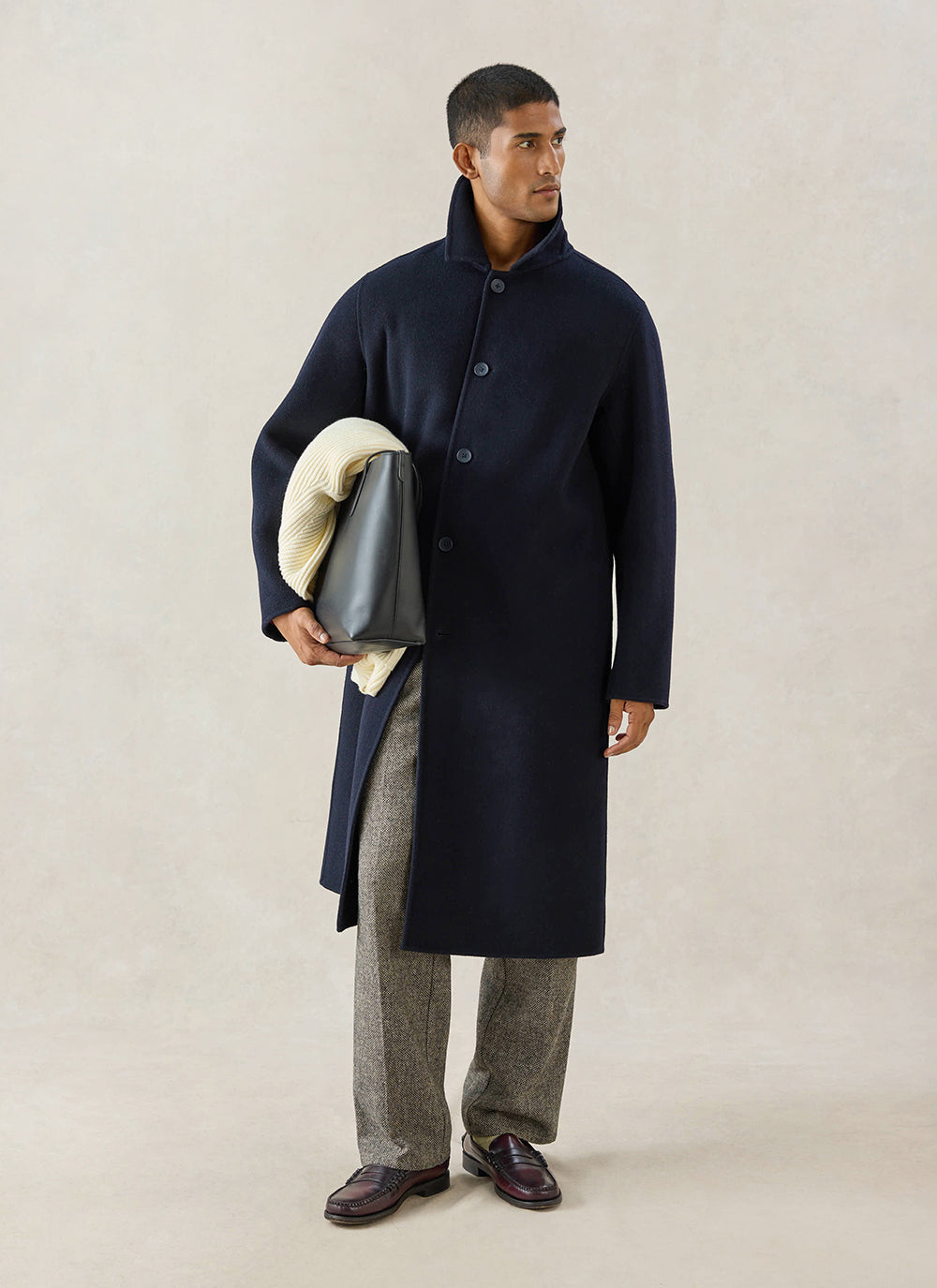 Men's Wool Overcoat - Minnesota - Navy Blue