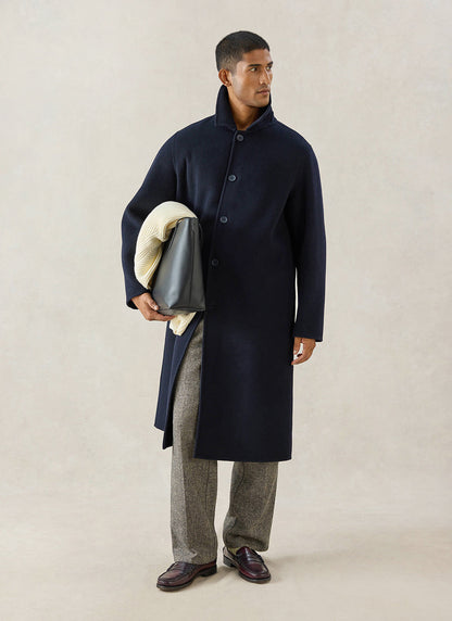 Men's Wool Overcoat - Minnesota - Navy Blue