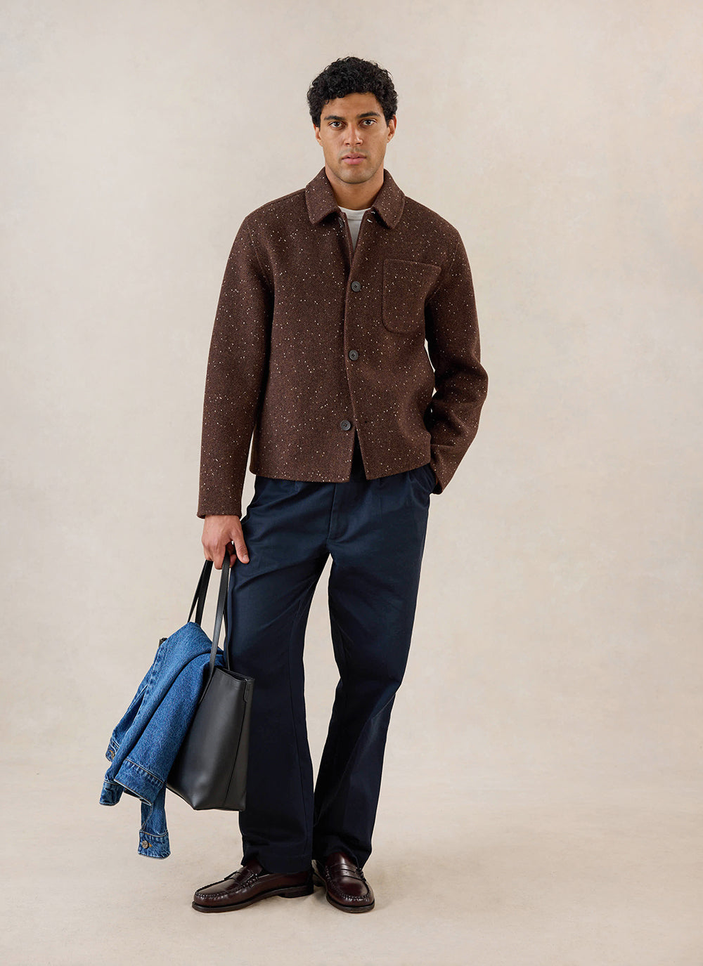 Minnesota Double-Faced Wool Overshirt - Brown Fleck - Percival
