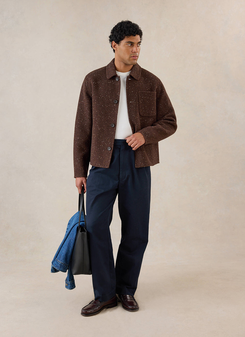 Minnesota Double-Faced Wool Overshirt - Brown Fleck - Percival