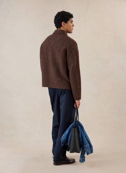 Minnesota Double-Faced Wool Overshirt - Brown Fleck - Percival