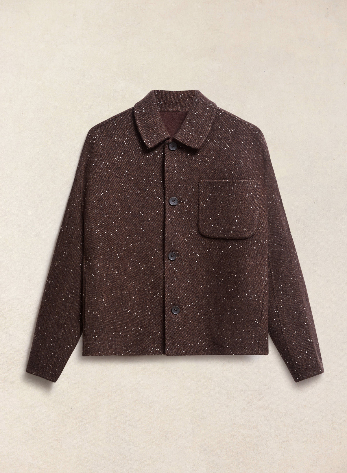 Minnesota Double-Faced Wool Overshirt - Brown Fleck - Percival