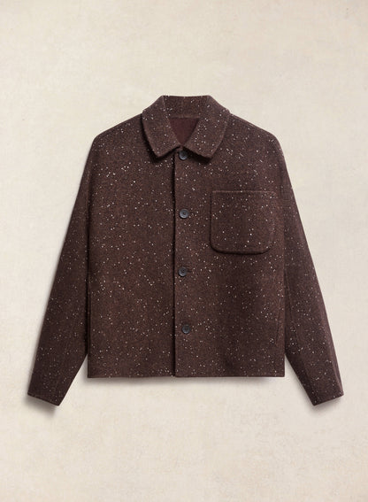 Minnesota Double-Faced Wool Overshirt - Brown Fleck - Percival