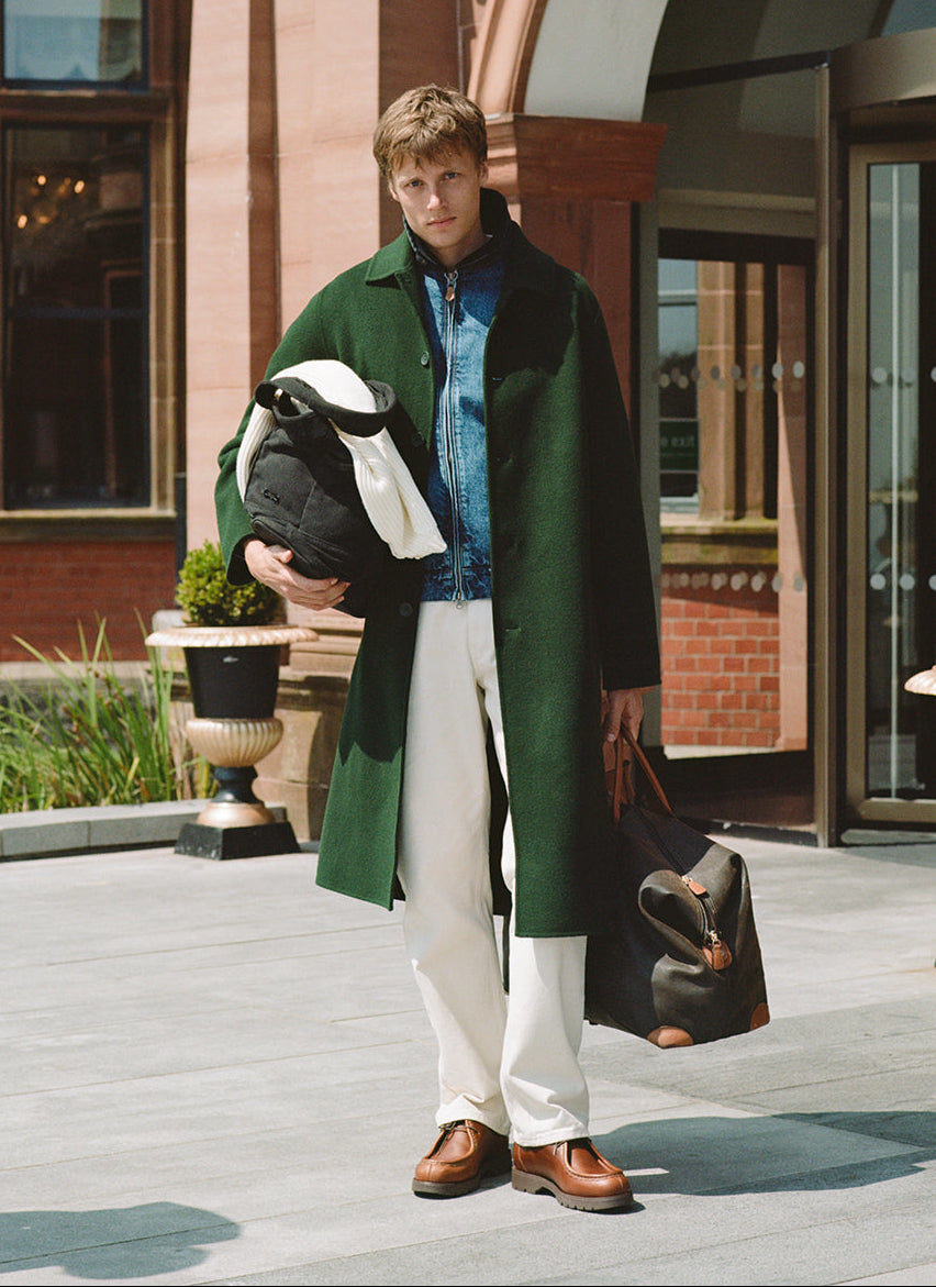 Men's Wool Minnesota Overcoat - Forest Green - Percival