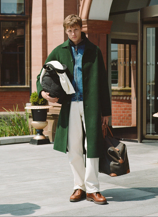 Men's Wool Minnesota Overcoat - Forest Green - Percival