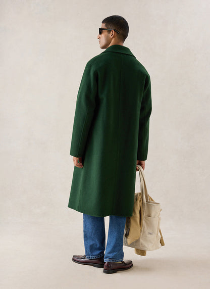Men's Wool Minnesota Overcoat - Forest Green - Percival