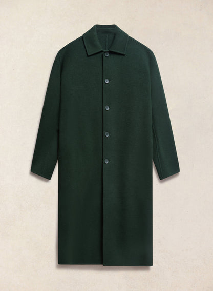 Men's Wool Minnesota Overcoat - Forest Green - Percival