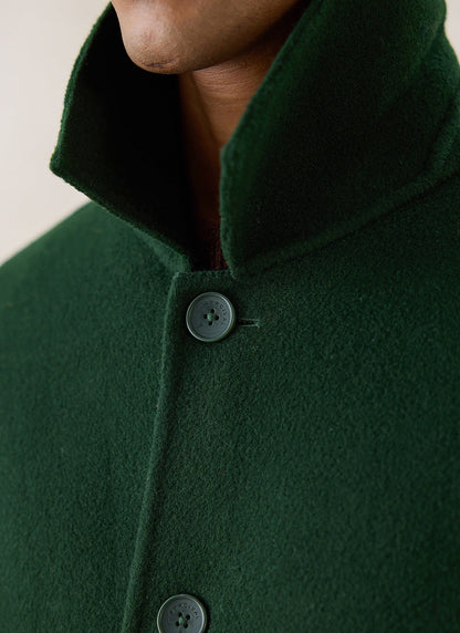 Men's Wool Minnesota Overcoat - Forest Green - Percival