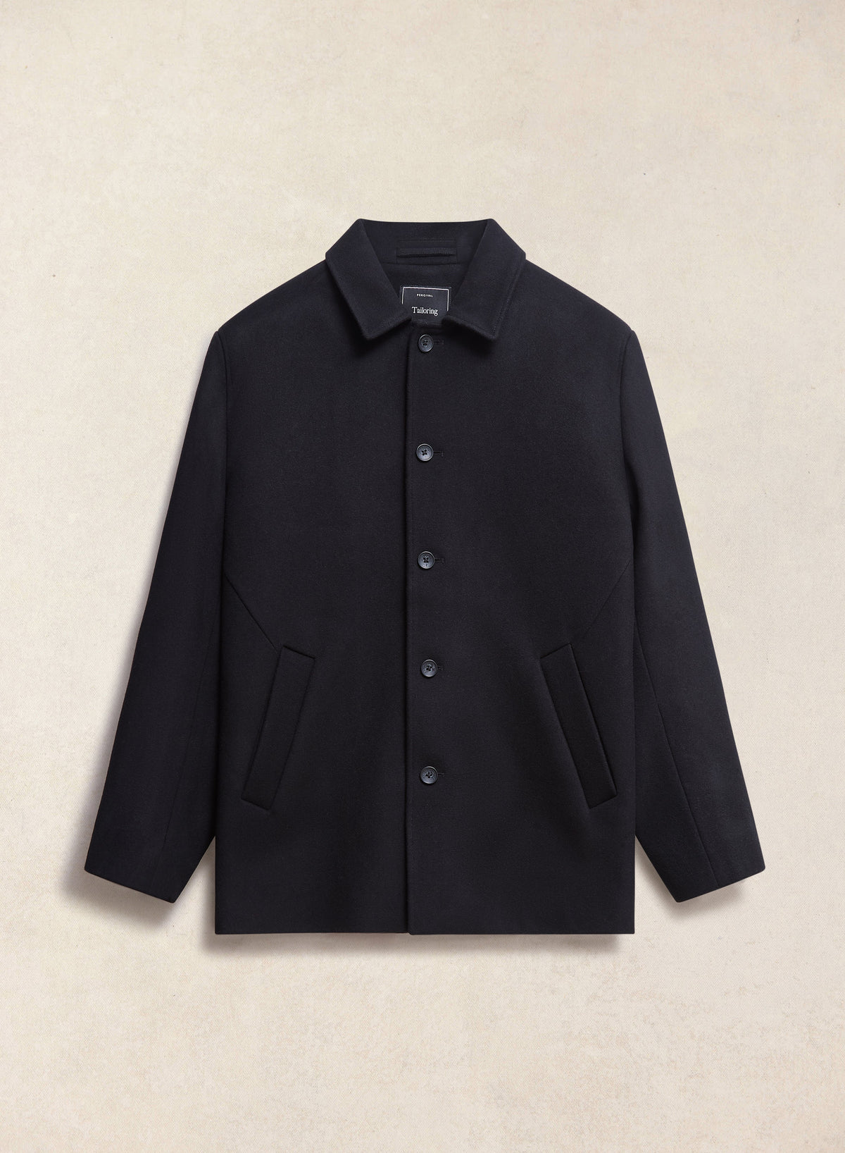 Men's Peacoat - Melton Wool - Black