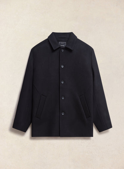 Men's Peacoat - Melton Wool - Black