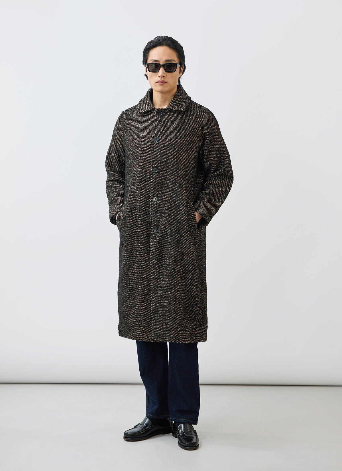 Minnesota Overcoat - Long Twill Trench Coat - Oak