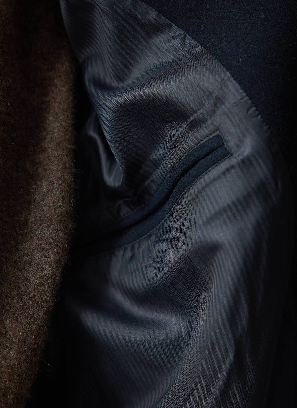 Men’s Car Coat - Wool Overcoat - Navy Blue