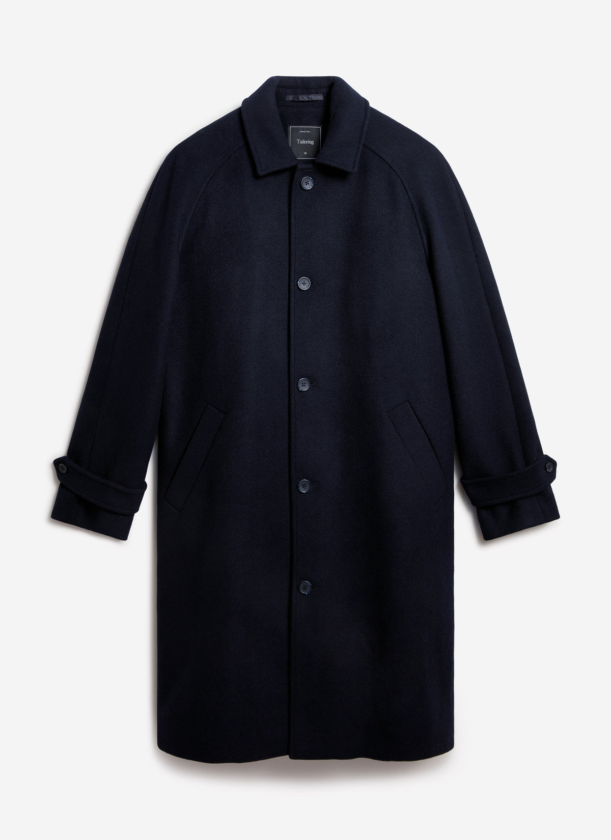 Men’s Car Coat - Wool Overcoat - Navy Blue