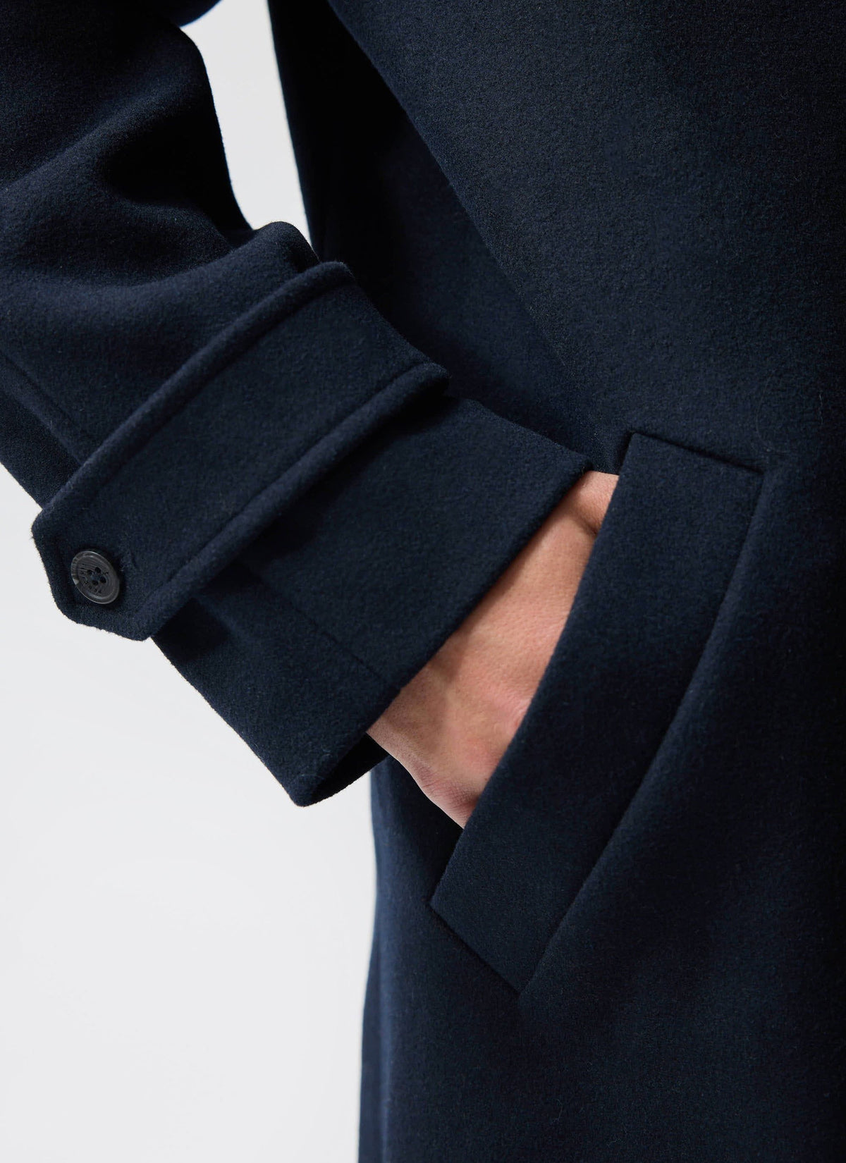 Men’s Car Coat - Wool Overcoat - Navy Blue