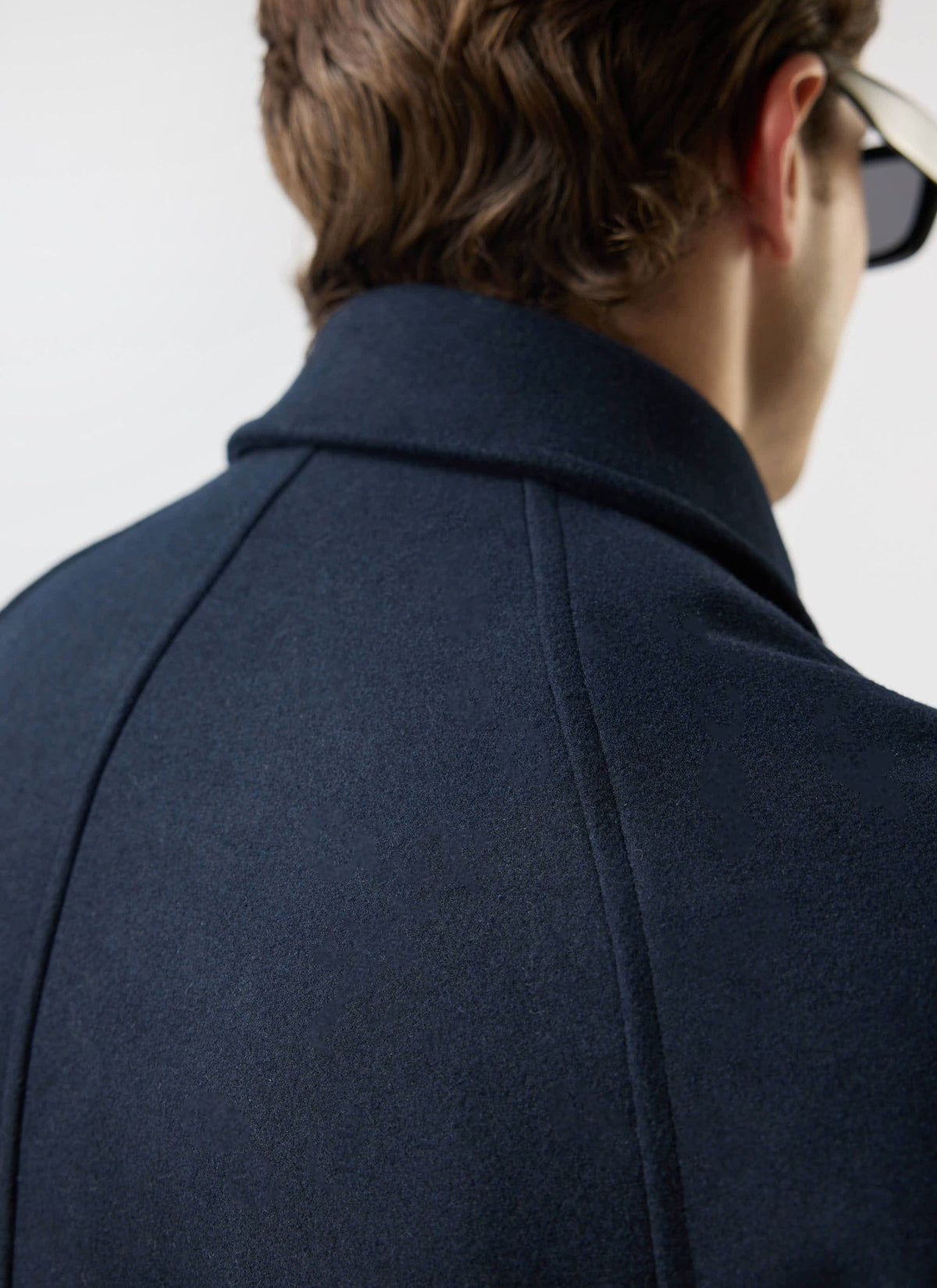 Men’s Car Coat - Wool Overcoat - Navy Blue