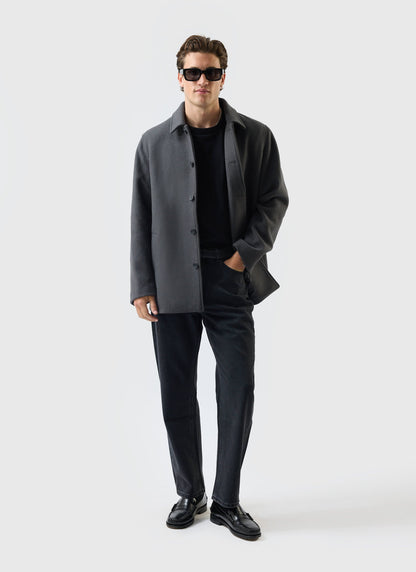Peacoat - Melton Wool - Charcoal Grey
