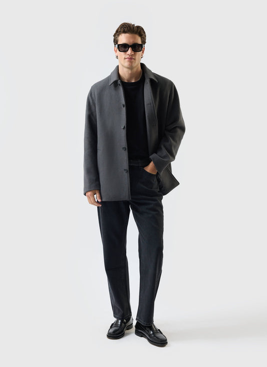 Peacoat - Melton Wool - Charcoal Grey