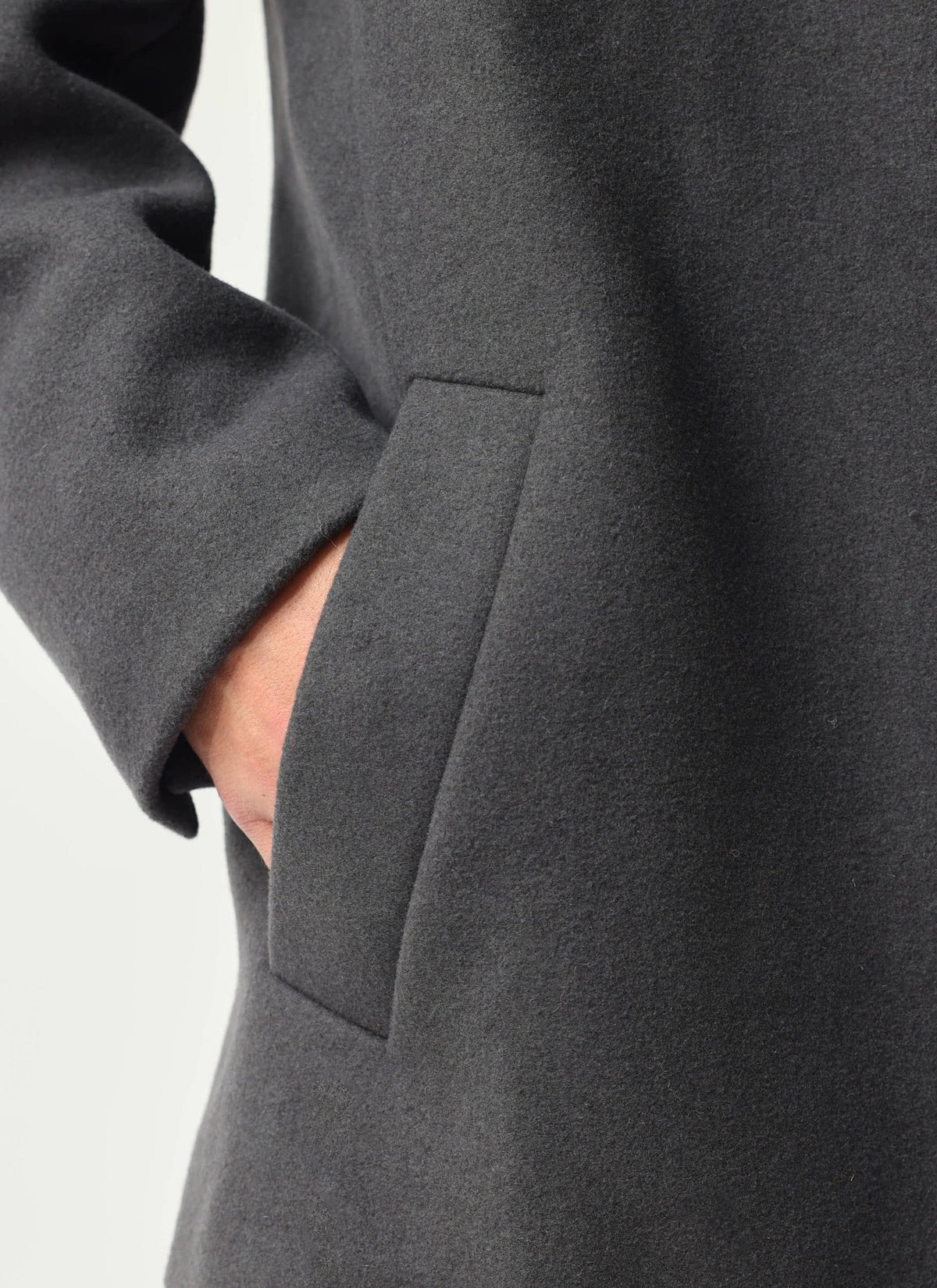 Peacoat - Melton Wool - Charcoal Grey