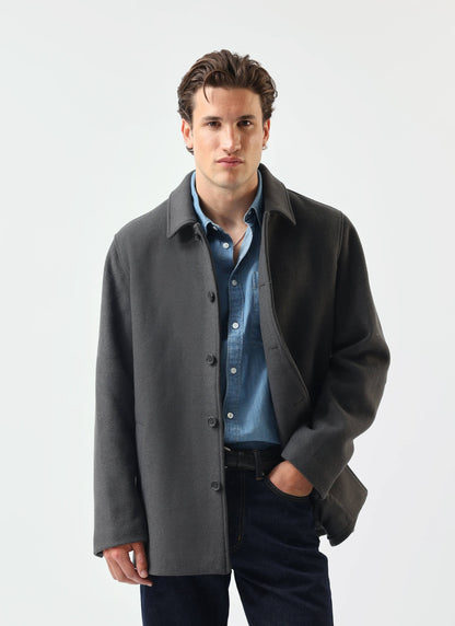 Peacoat - Melton Wool - Charcoal Grey