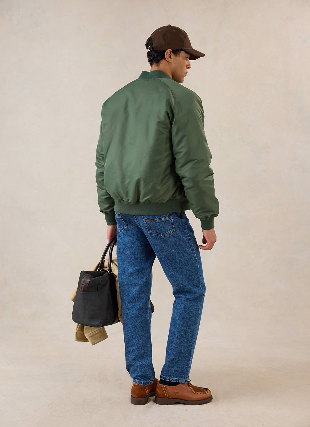 Men's Bomber Jacket - Nylon - Forest Green - Percival
