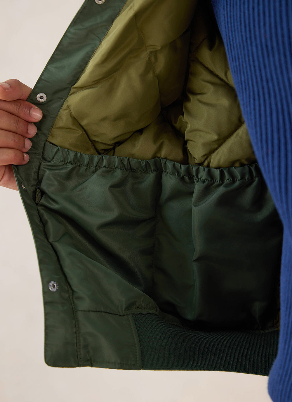 Men's Bomber Jacket - Nylon - Forest Green - Percival