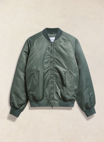 Men's Bomber Jacket - Nylon - Forest Green - Percival