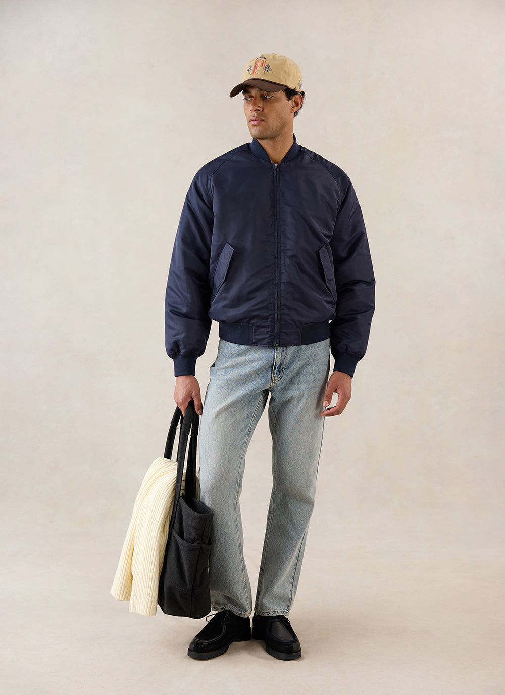 Men's Bomber Jacket - Nylon - Midnight Blue - Percival