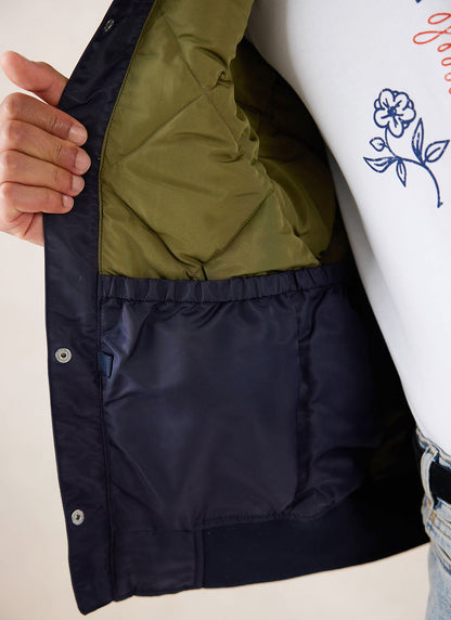 Men's Bomber Jacket - Nylon - Midnight Blue - Percival