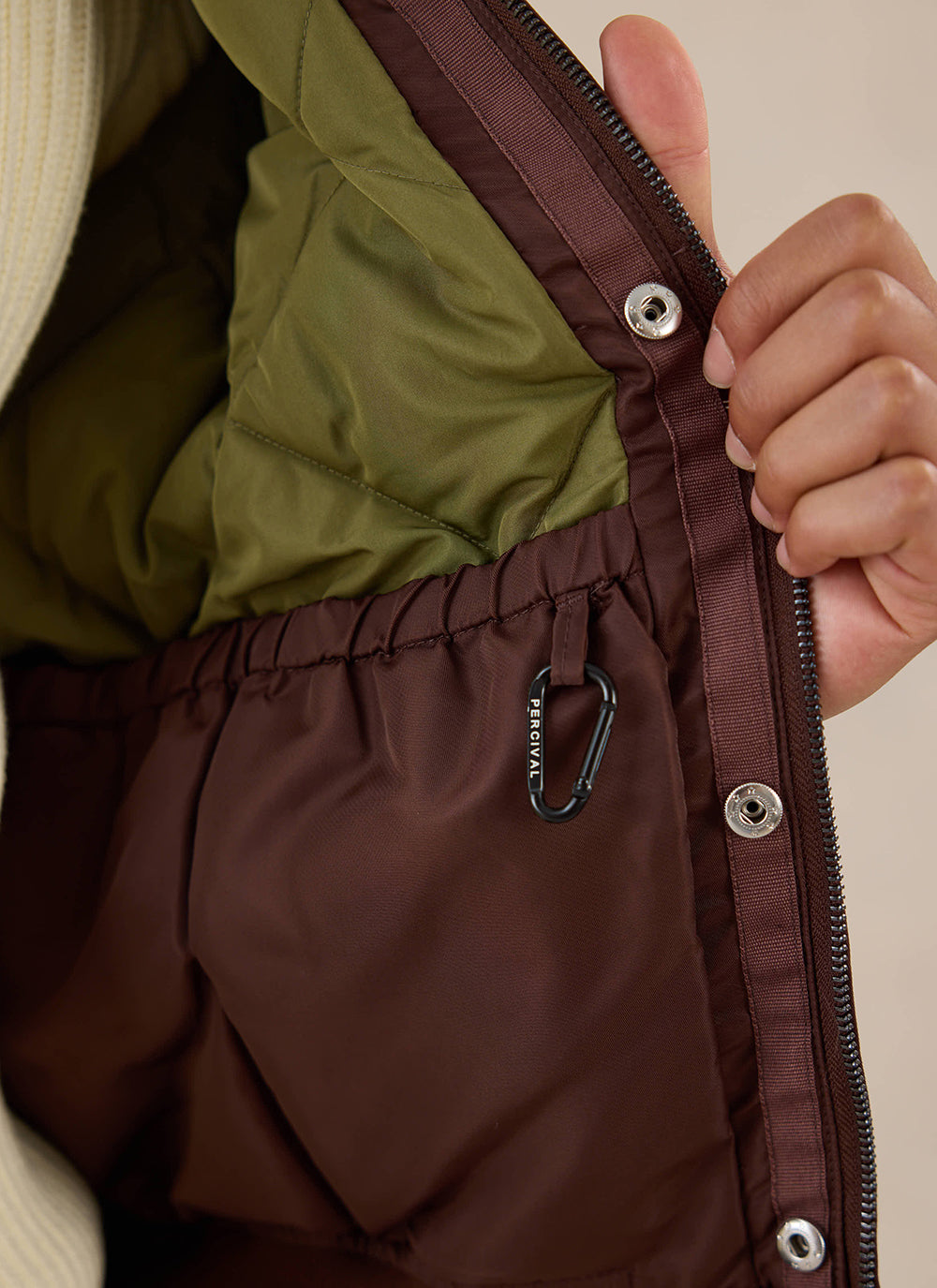 Men's Bomber Jacket - Nylon - Espresso Brown - Percival