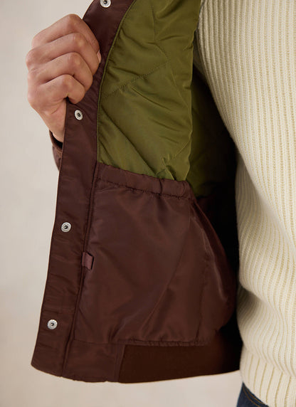Men's Bomber Jacket - Nylon - Espresso Brown - Percival