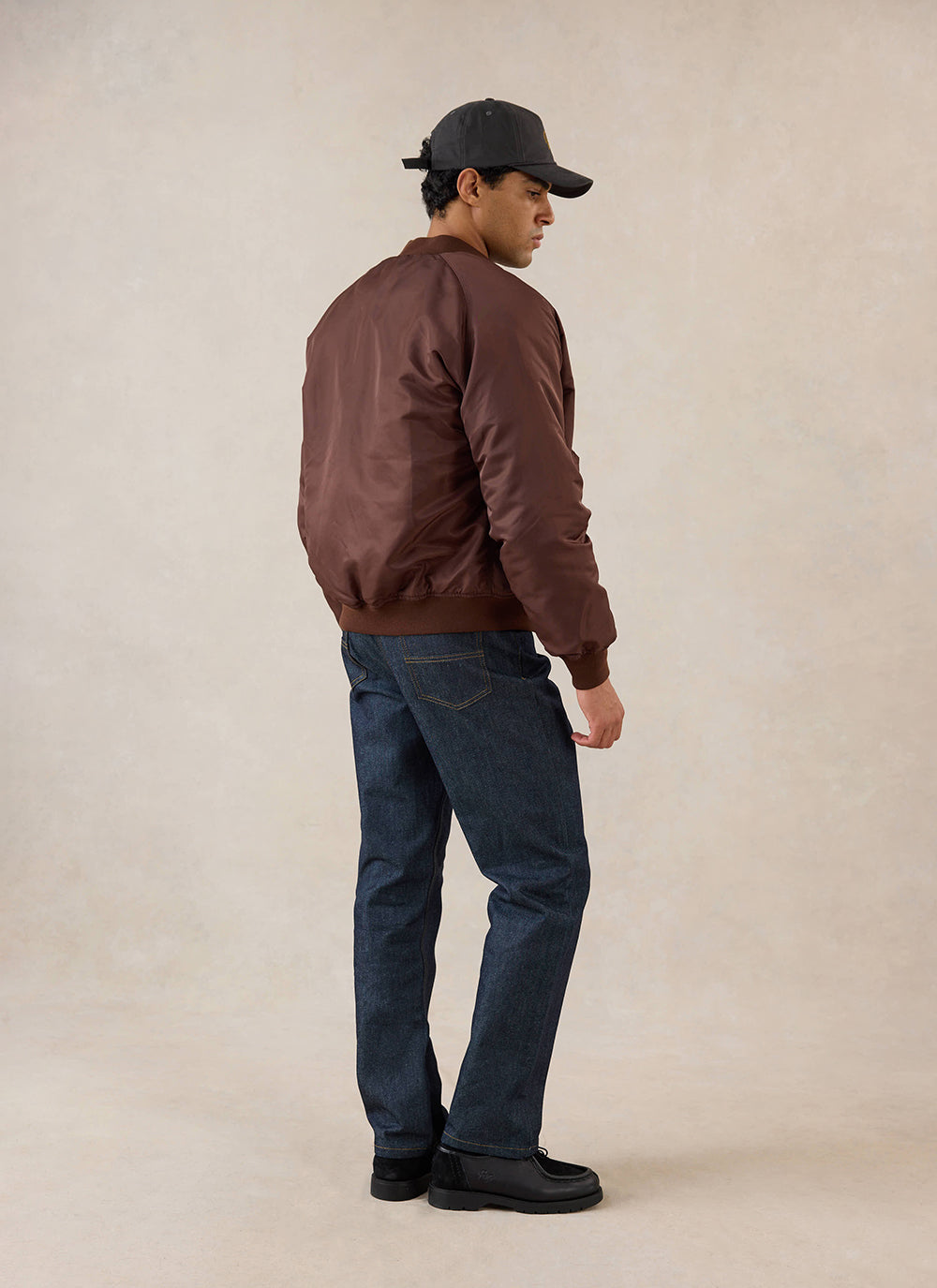 Men's Bomber Jacket - Nylon - Espresso Brown - Percival