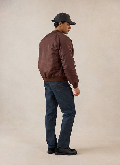 Men's Bomber Jacket - Nylon - Espresso Brown - Percival