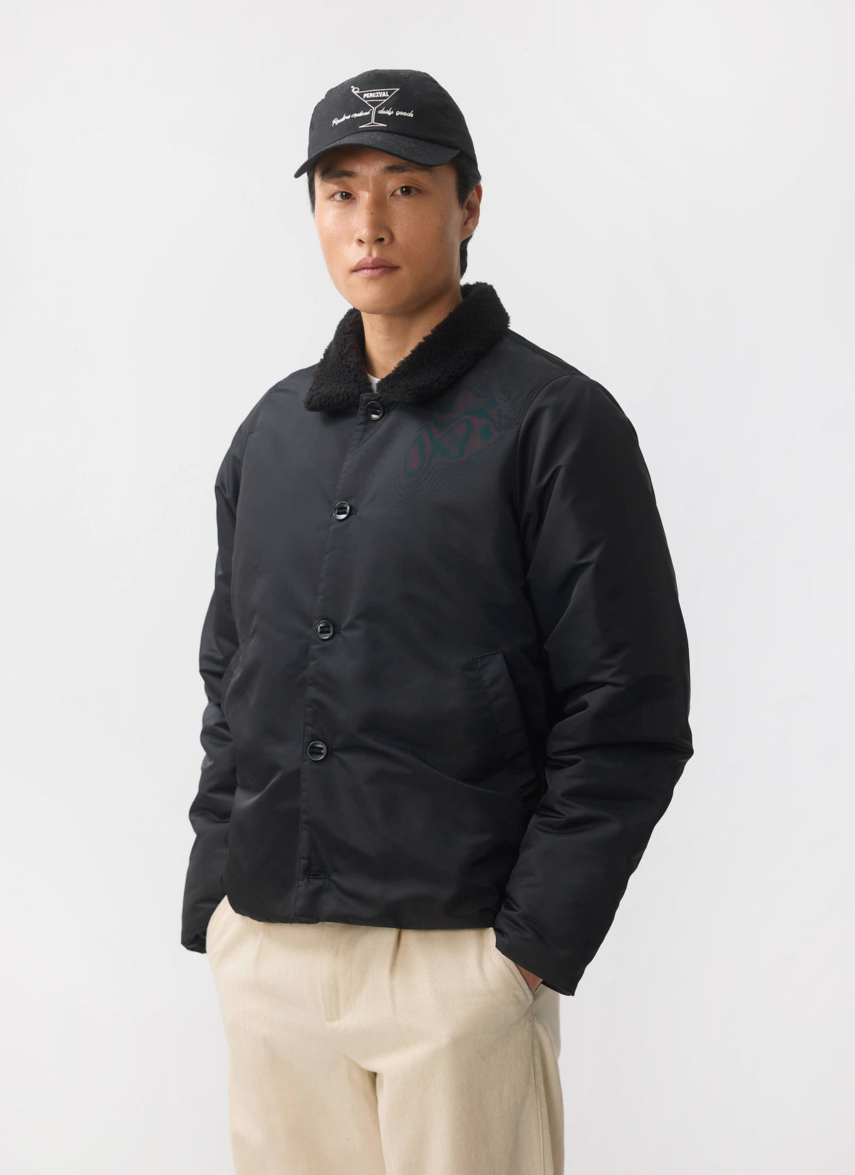 Doppio Bomber Jacket - Nylon - Black