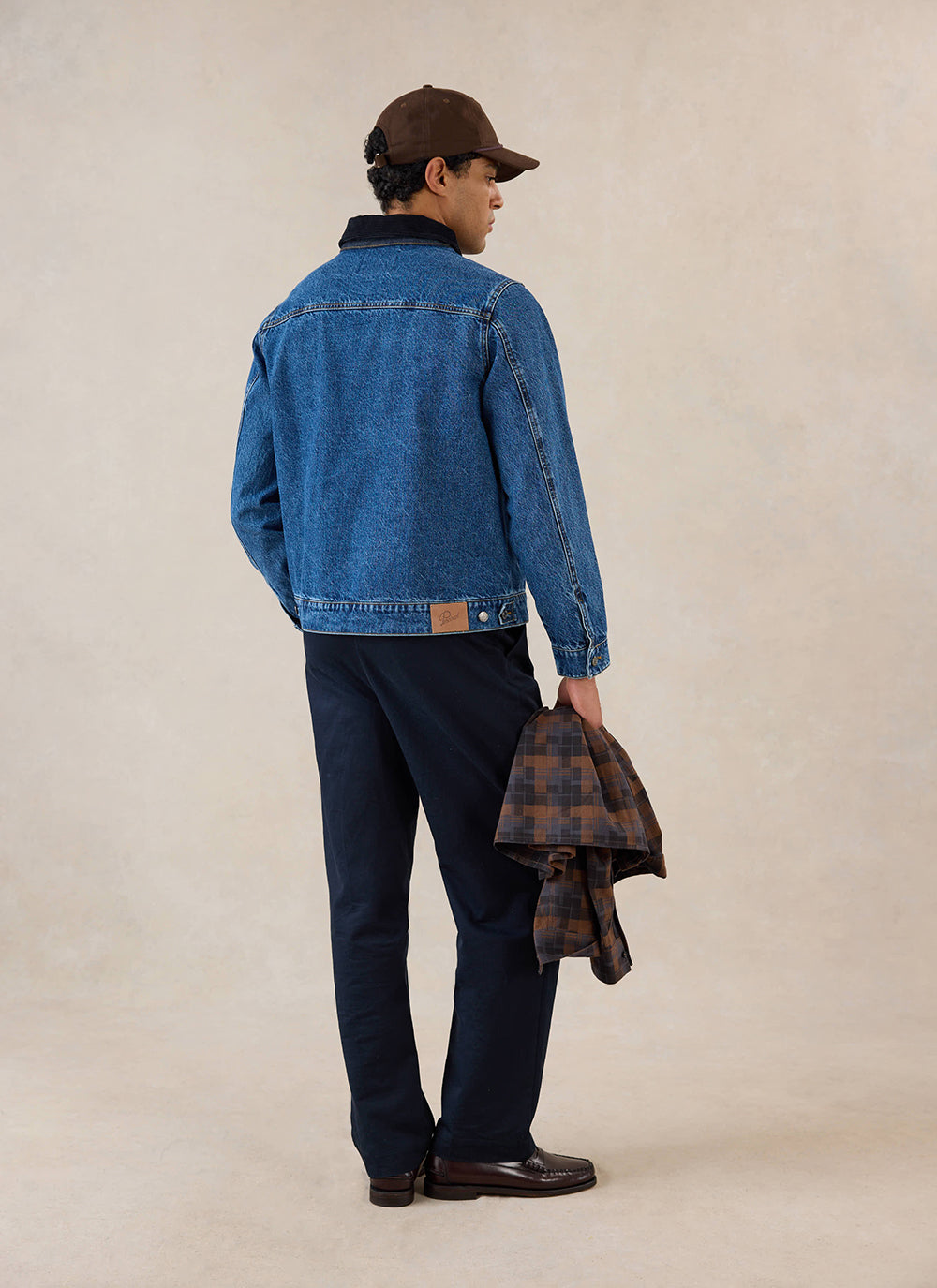 Men's Denim Zip Jacket - Mackey - Mid Wash Blue - Cotton - Percival
