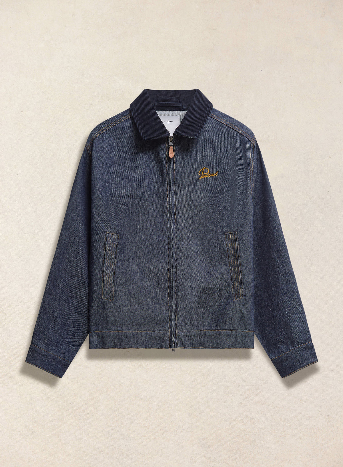 Men's Raw Denim Zip Jacket - Mackey - Indigo