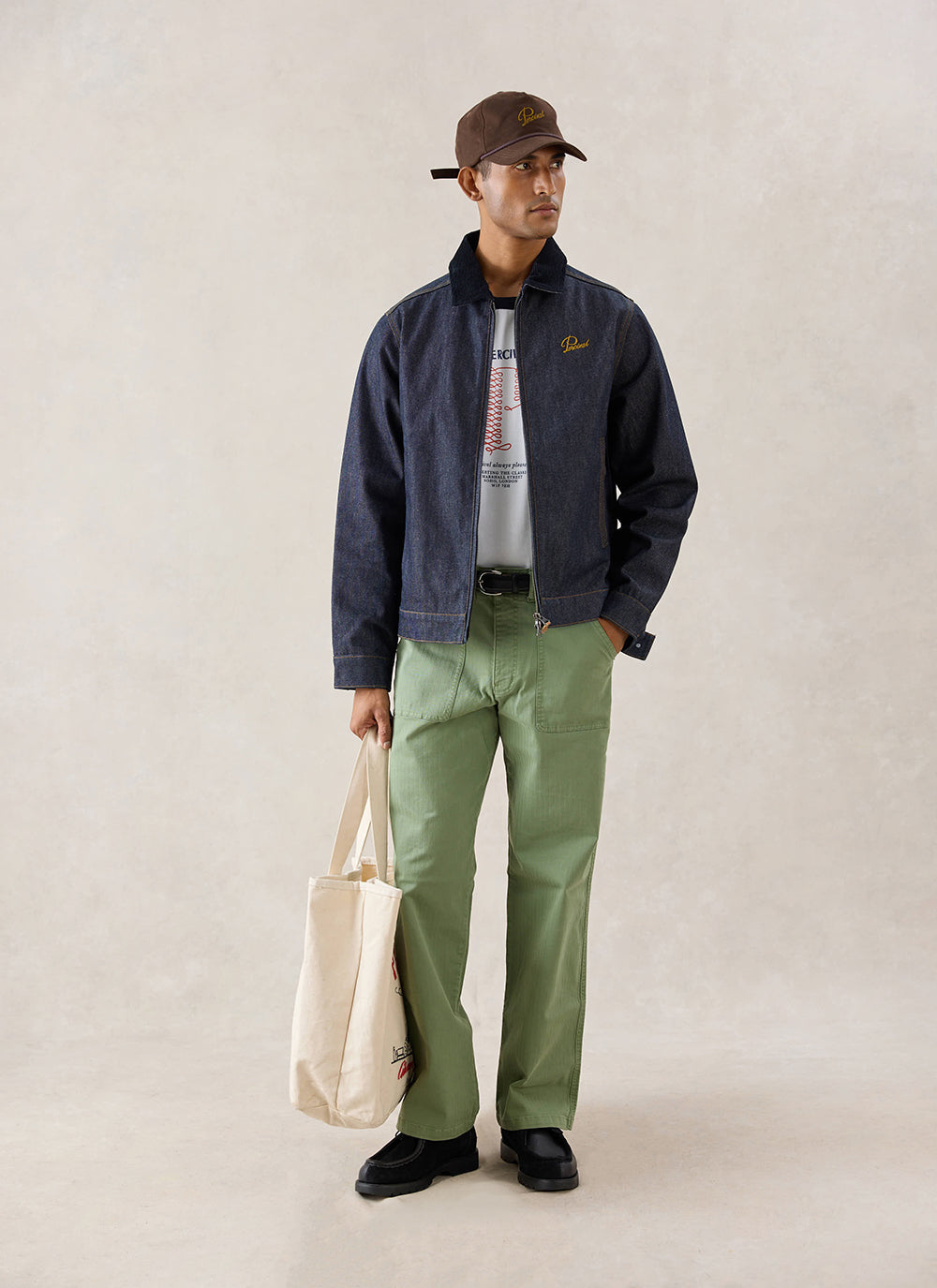 Men's Raw Denim Zip Jacket - Mackey - Indigo