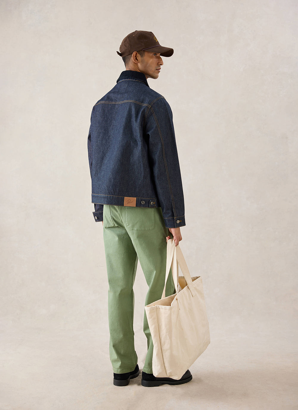 Men's Raw Denim Zip Jacket - Mackey - Indigo