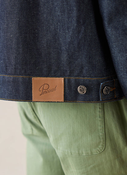 Men's Raw Denim Zip Jacket - Mackey - Indigo