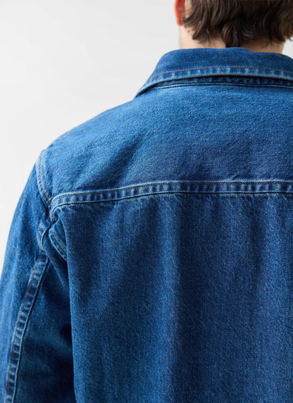 Men's Denim Overshirt - Cotton - Mid Wash Blue