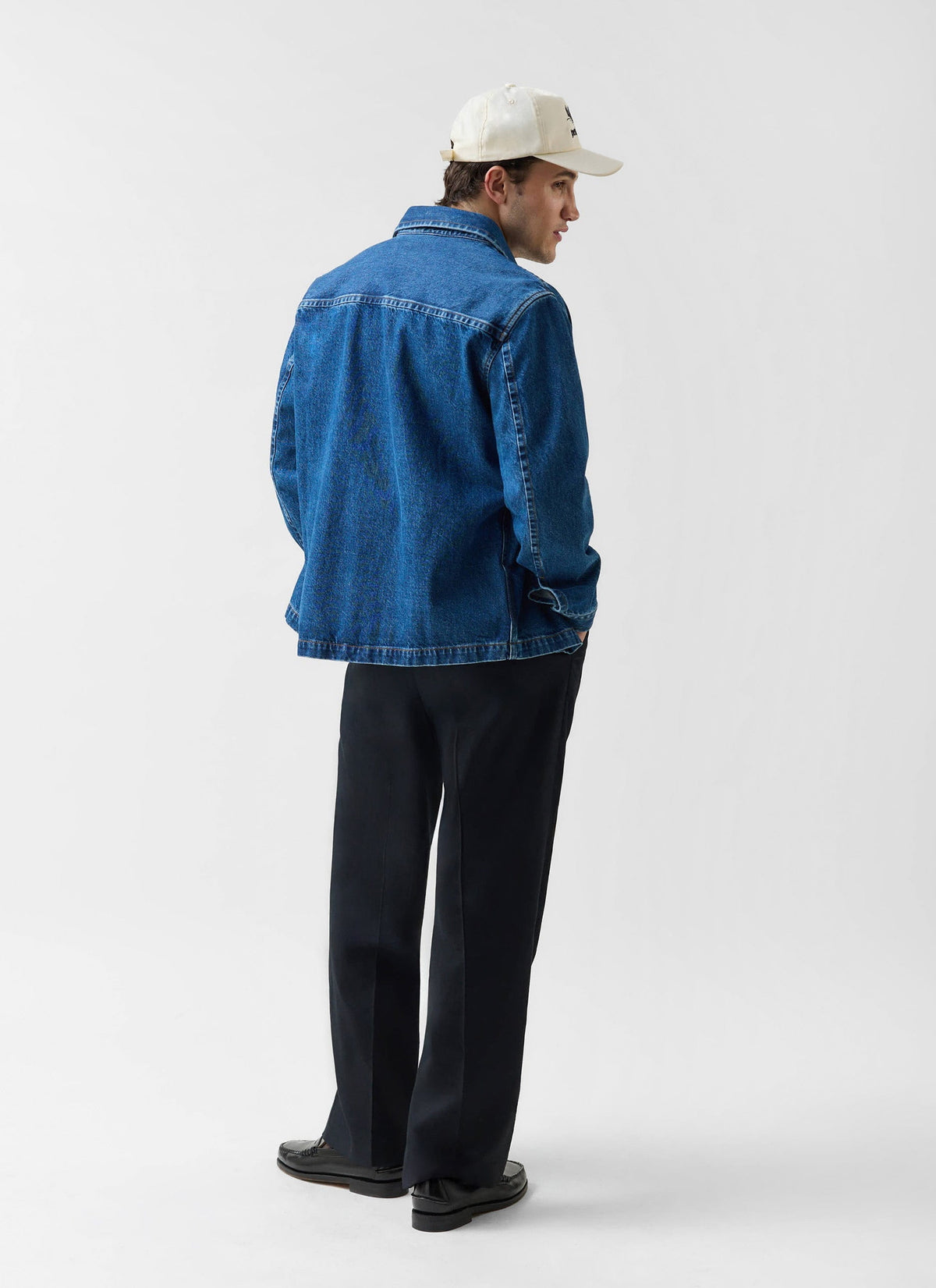 Men's Denim Overshirt - Cotton - Mid Wash Blue