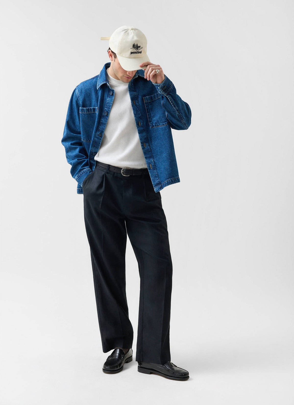Men's Denim Overshirt - Cotton - Mid Wash Blue