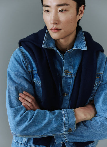 Men's Denim Trucker Jacket - Light Wash Blue