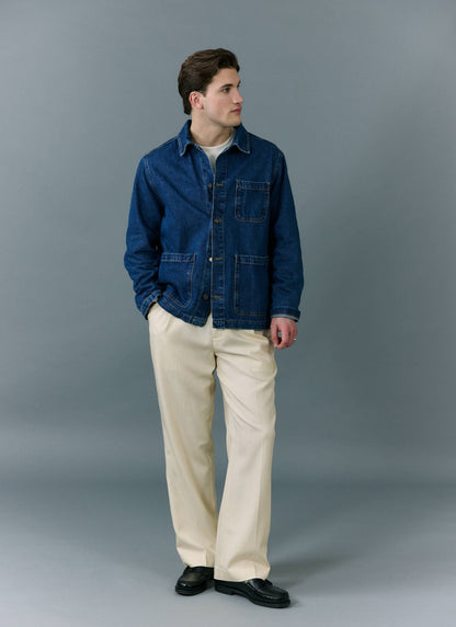 Men's Chore Jacket - Denim - Mid Wash Blue