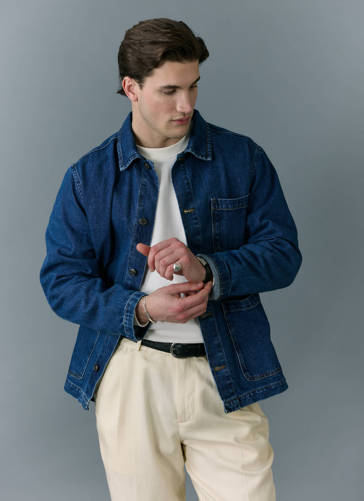 Men's Chore Jacket - Denim - Mid Wash Blue