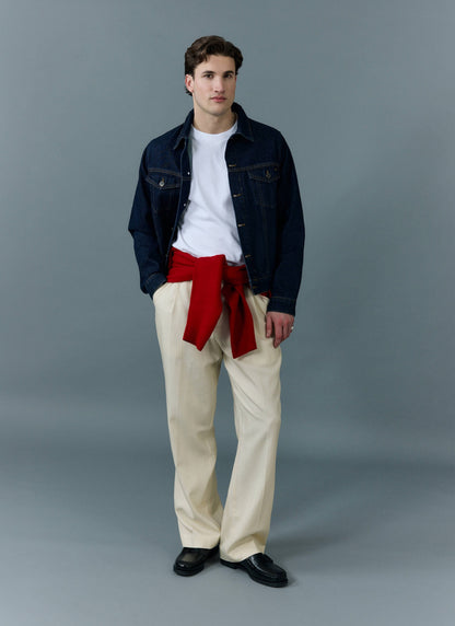 Men's Denim Trucker Jacket - Dark Indigo Blue