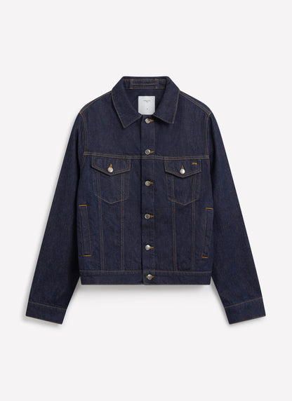 Men's Denim Trucker Jacket - Dark Indigo Blue