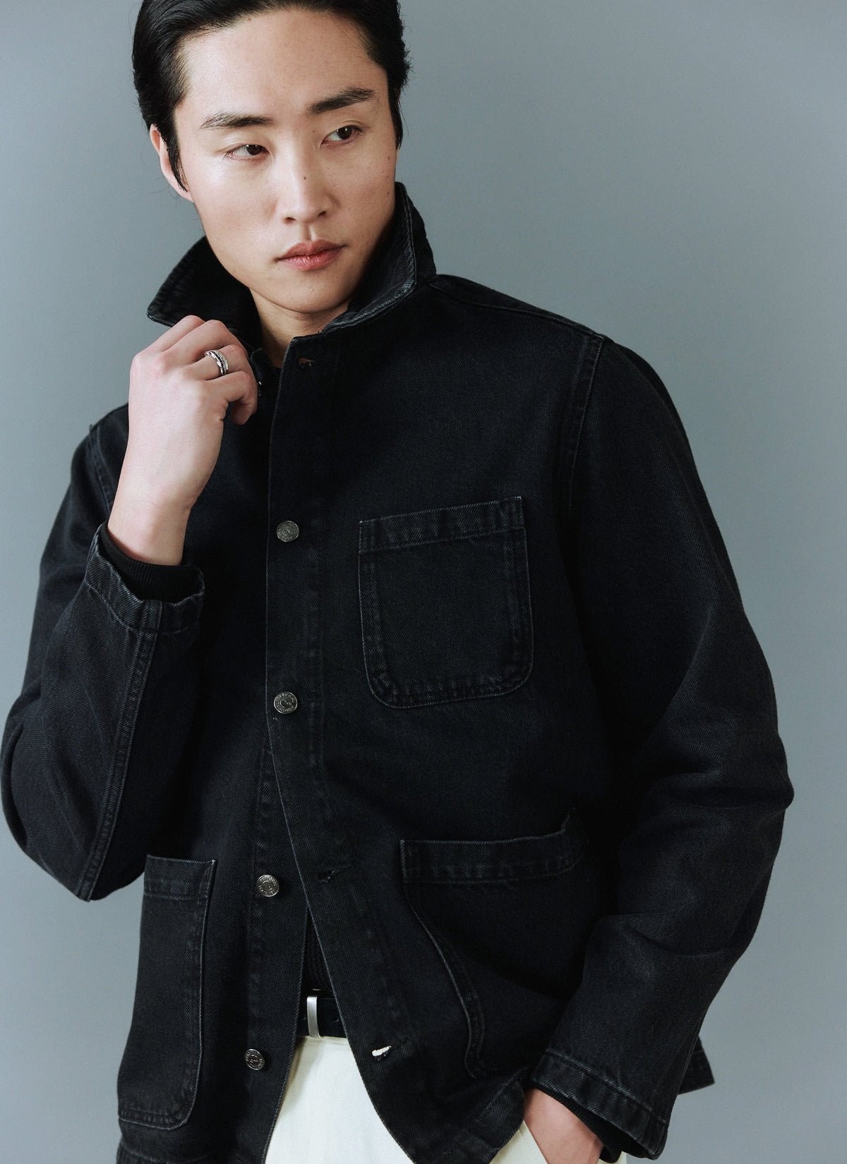 Men's Chore Jacket - Denim - Dark Indigo Blue