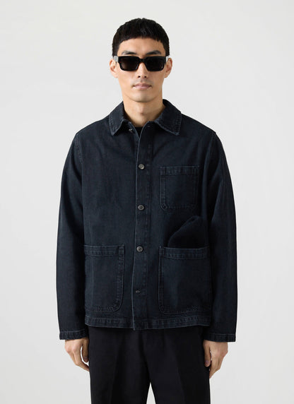 Men's Chore Jacket - Denim - Dark Indigo Blue