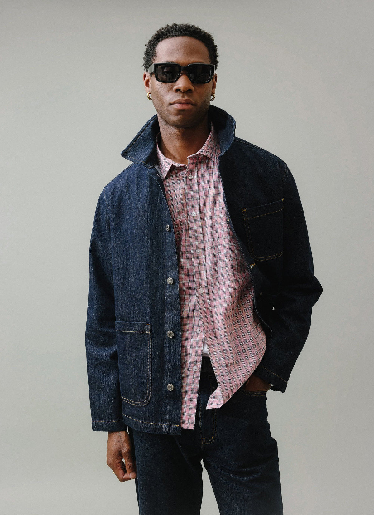 Men's Chore Jacket - Denim - Dark Indigo Blue